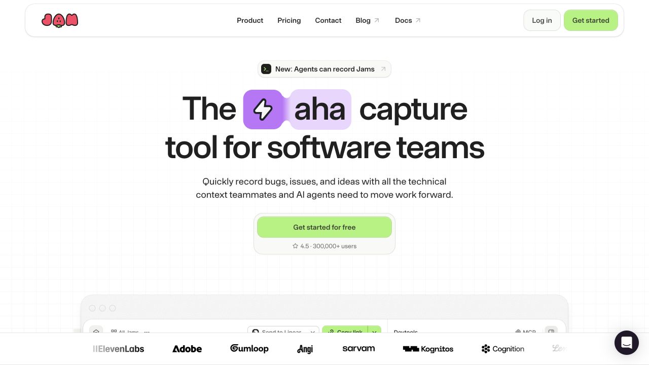 Jam homepage, captured September 25, 2026